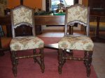 1+1 sedie a rocchetto in noce,non perfettamente identiche,Piemonte prima met XVIII secolo